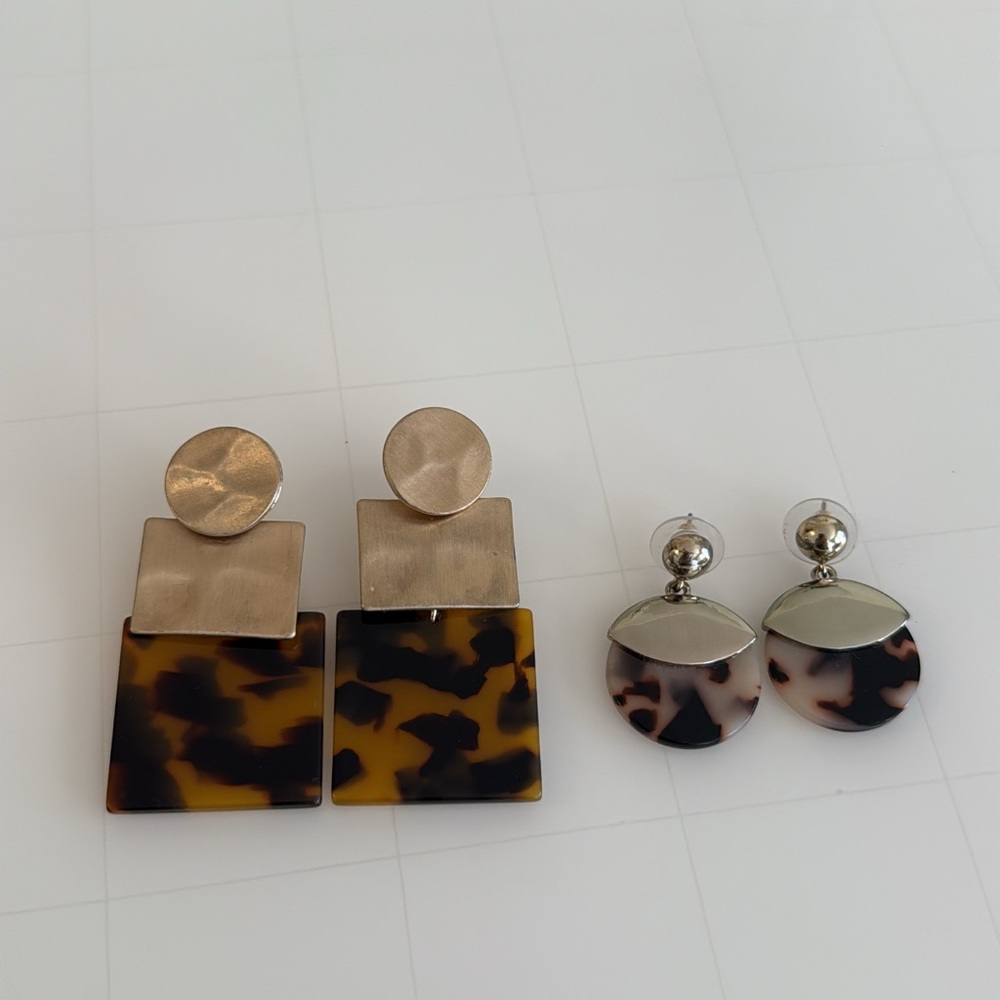 Tortoise Shell Earrings Set